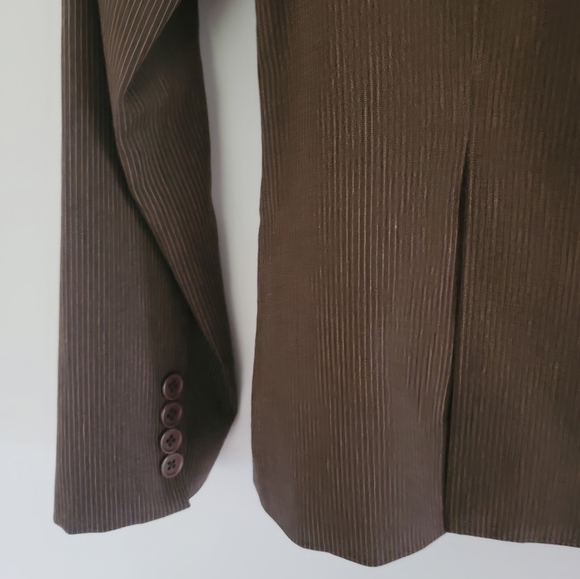 Rk Two-Button Striped Blazer Size 2 - Picture 6 of 12